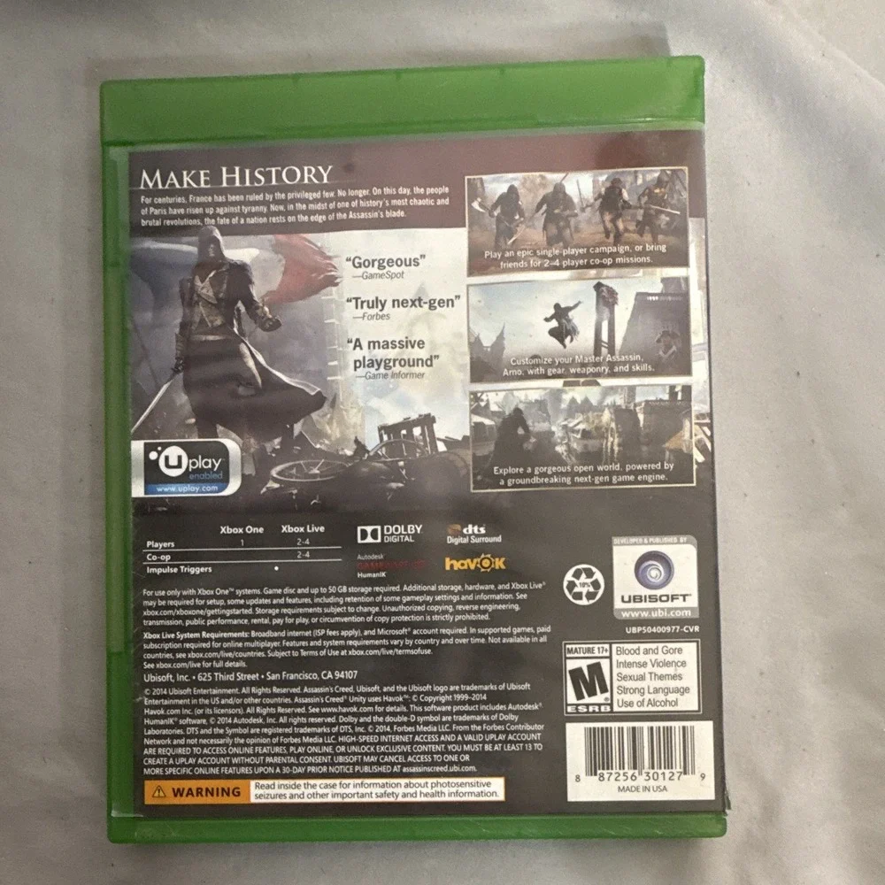Ubisoft Assassin's Creed Unity (2014) Xbox One M Action Adventure Multiplayer
